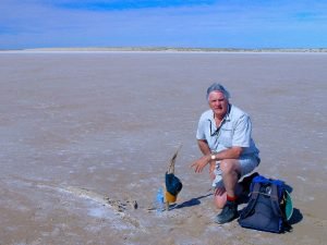 Guide in the moment on Lake Eyre Australia