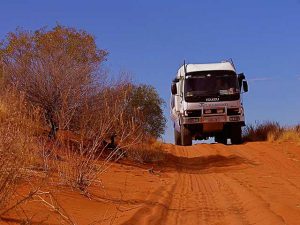 Crossing the desert on the Corner Country Australia Outback Tour