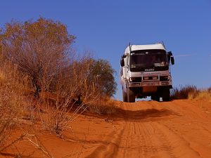 Crossing the desert on the Corner Country Australia Outback Tour