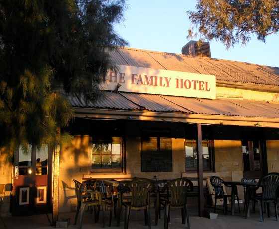 The Family Hotel is located in one of Australia's remotest towns, Tibooburra. It is here celebrated artists would retreat for mateship and immersive outback inspiration to reflect in their art 