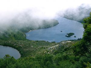 Dove Lake under cloud at Cradle Mountain - Lake St Clair National Park