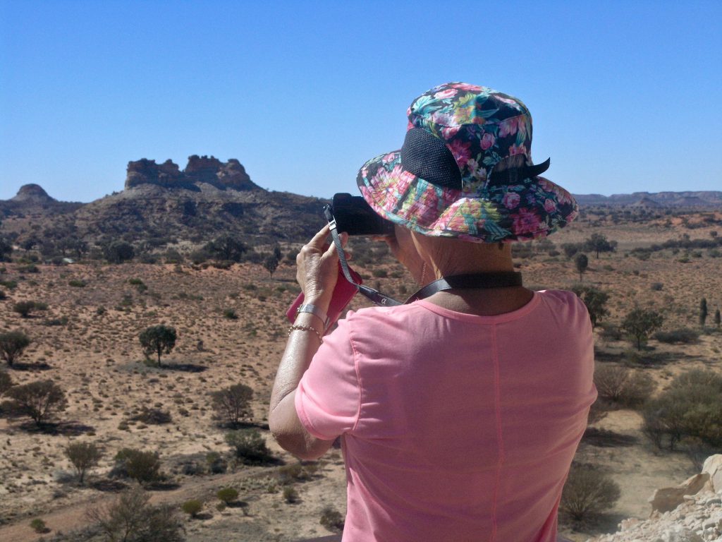 Our guest capturing an image in the outlying regions of the Simpson Desert