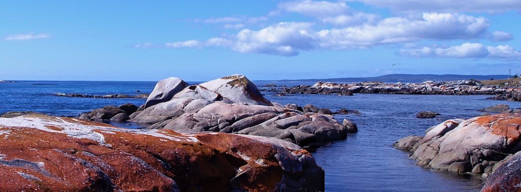 Lichen encrusted granite seascape