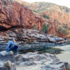 Seat of contemplation in Ormiston Gorge