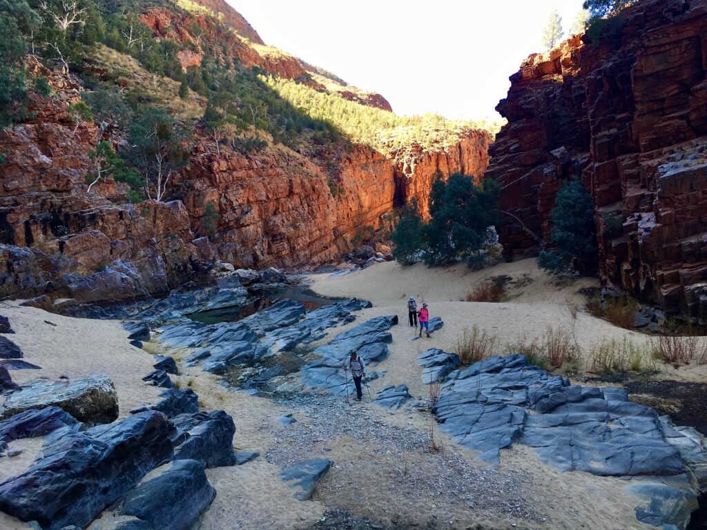 walking through Ormiston Gorge