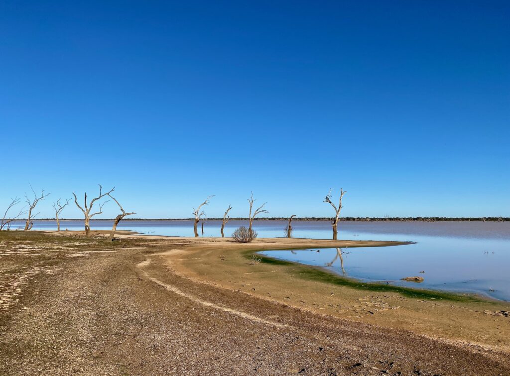 Normally bone dry, Lake Pinaroo where Sturt established Fort Grey Depot